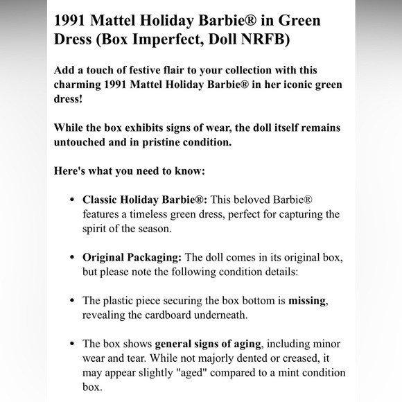 1991 Special Edition “Happy Holidays” Barbie Doll Doll Stand / Picture NRFB - Picture 8 of 8